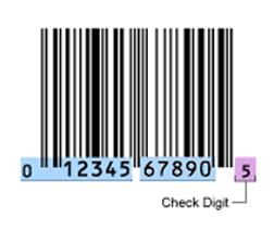 Barcode with check digit example