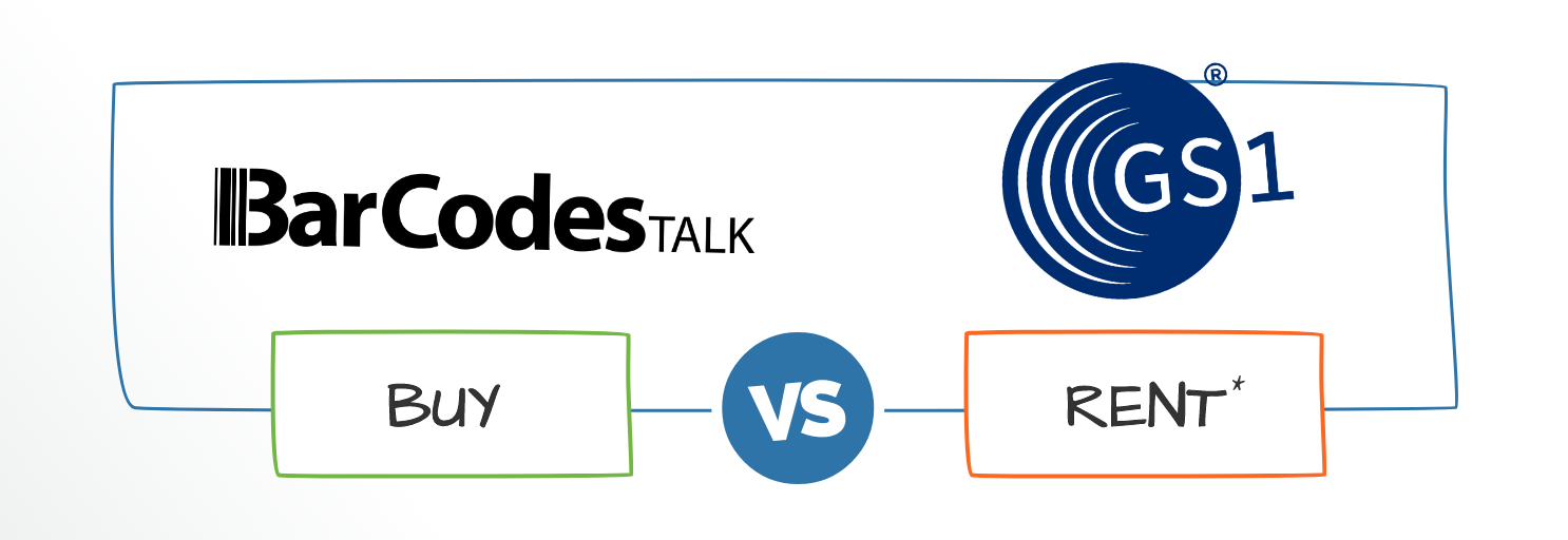 barcodes Talk Buy VS GS1 Rent Graphic