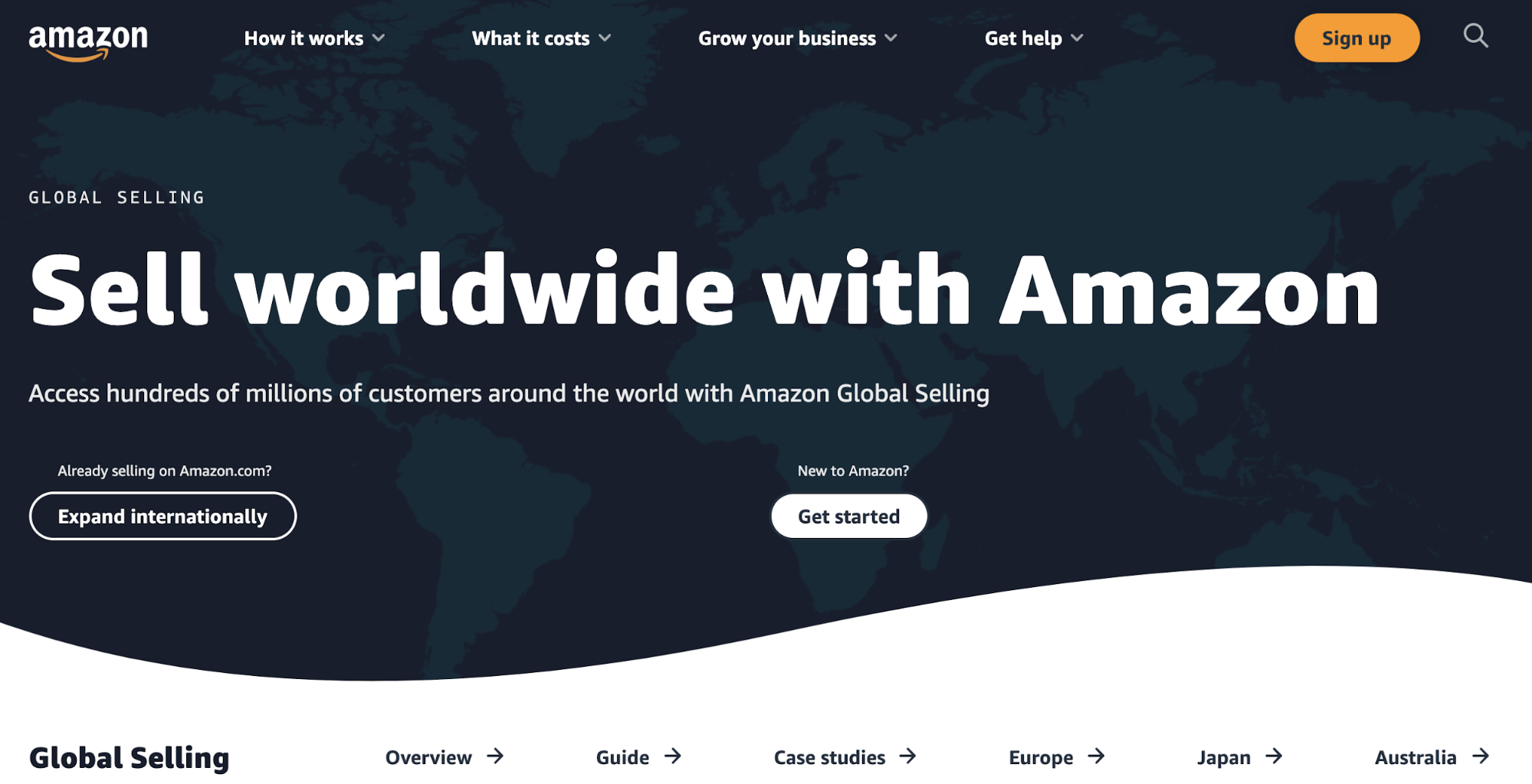 Amazon Global Selling Hompage